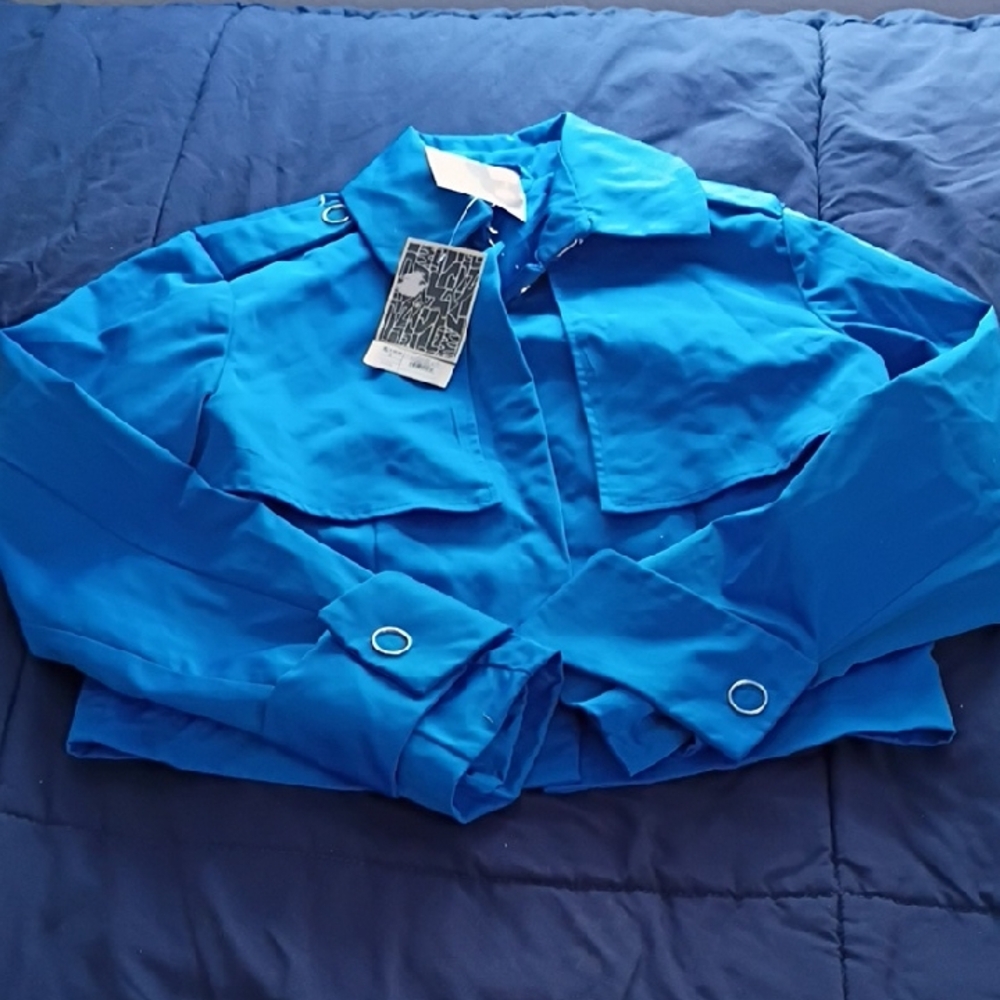Vibrant Blue Utility Jacket for Women